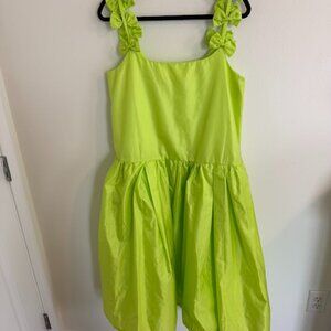G.E.M by Lazy OAF Lime Green Dress with Bow Straps Sz UK 14